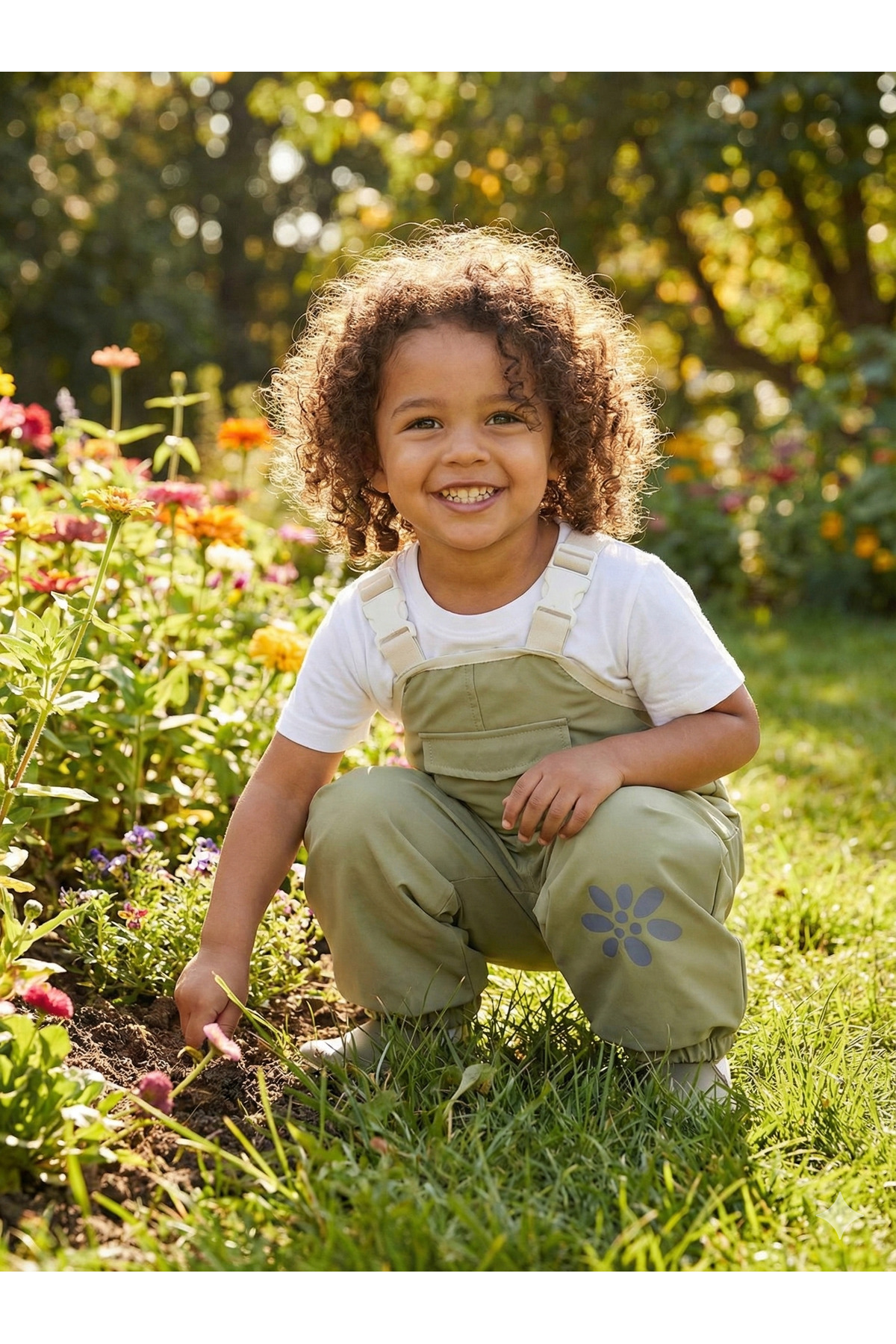 tinytrends Unisex Bebek&Çocuk Bahçıvan Oyun Salopet Tulum fotoğrafı 3 (önizleme)