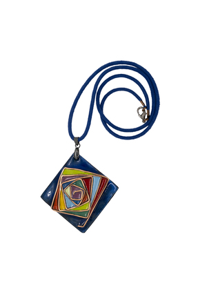 Zeytindalı Kadın Kooperatifi Spiral Desenli Gökkuşağı Mine Kolye