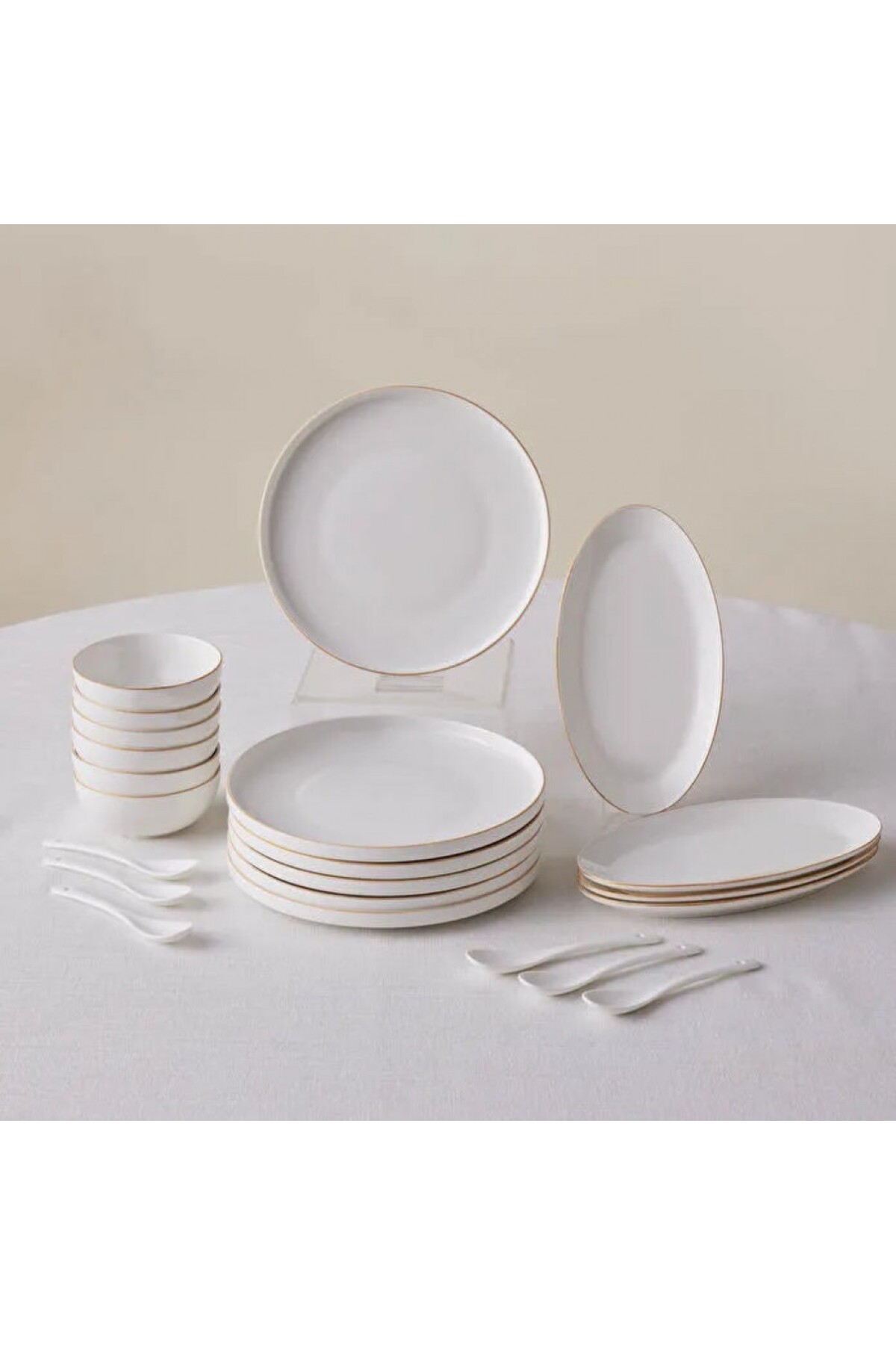 Karaca Forever Bone Fika 22-Teiliges Frühstücksset Für 6 Personen Gold