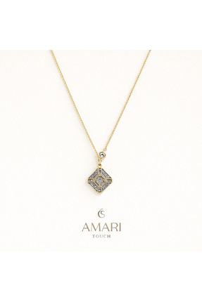Amari Dörtgen Taşlı Kolye