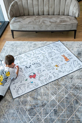 TrendMELO Makinada Yıkanabilir Tekrar Boyanabilir Boyama Örtüsü 100x150(BOYAM...