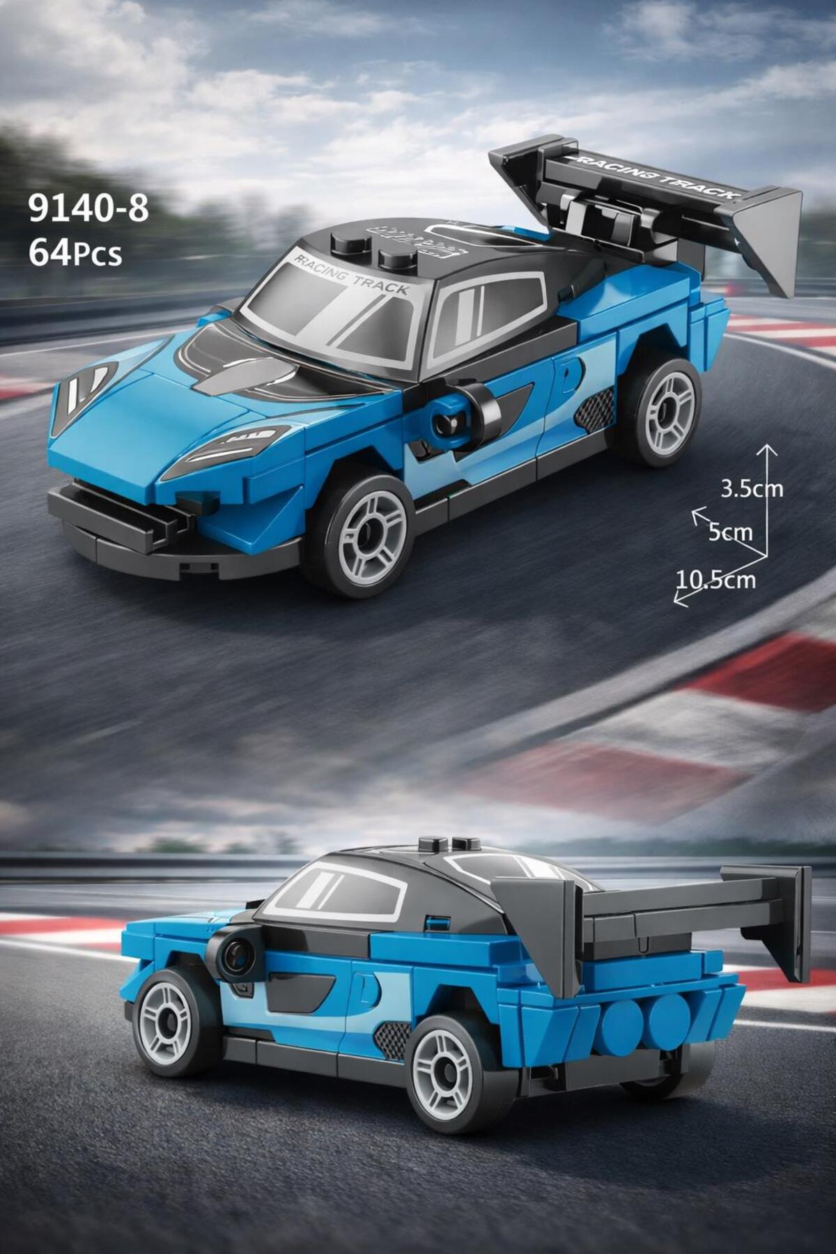 HAK İŞ OYUNCAK Çek Bırak Lego Yarış Arabası – 64 Parça – Mini Spor