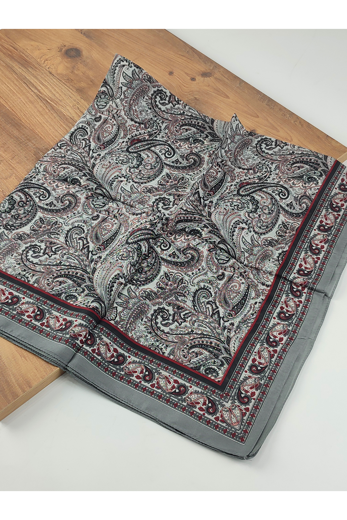 Etnik Desenli Dijital Elegance Pamuklu Eşarp Yazma SNM1054-11