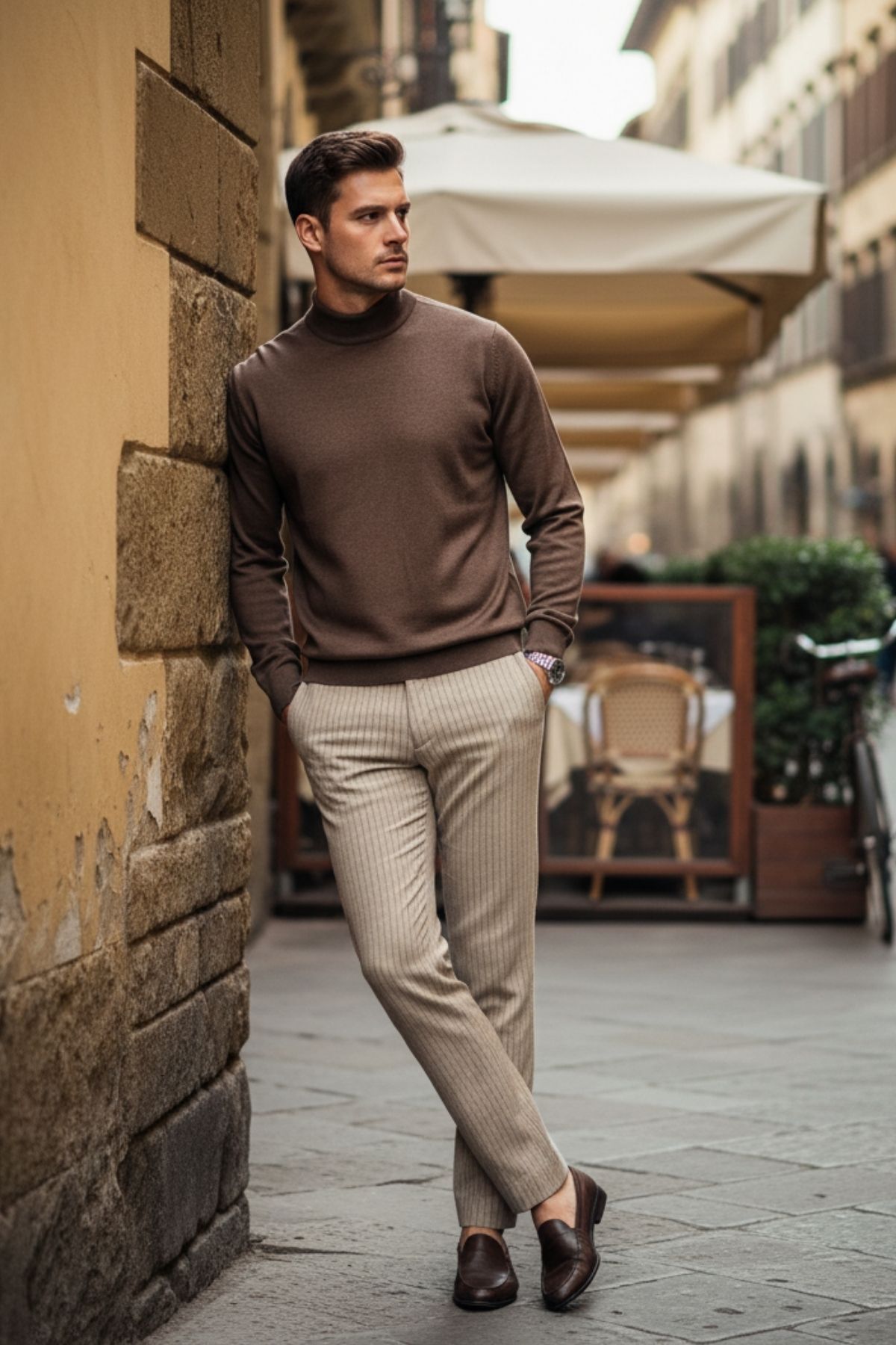 Livio Ferri  Lier Yarım Boğazlı Regular Fit Erkek Kazak Düz Triko - Görsel 8