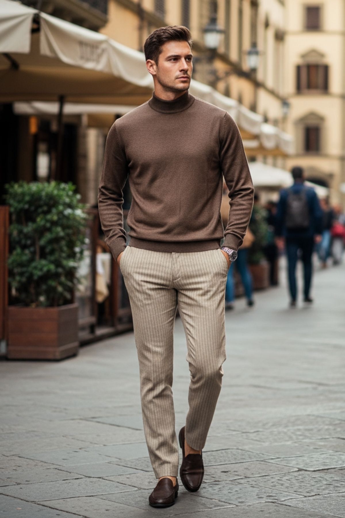 Livio Ferri  Lier Yarım Boğazlı Regular Fit Erkek Kazak Düz Triko - Görsel 2