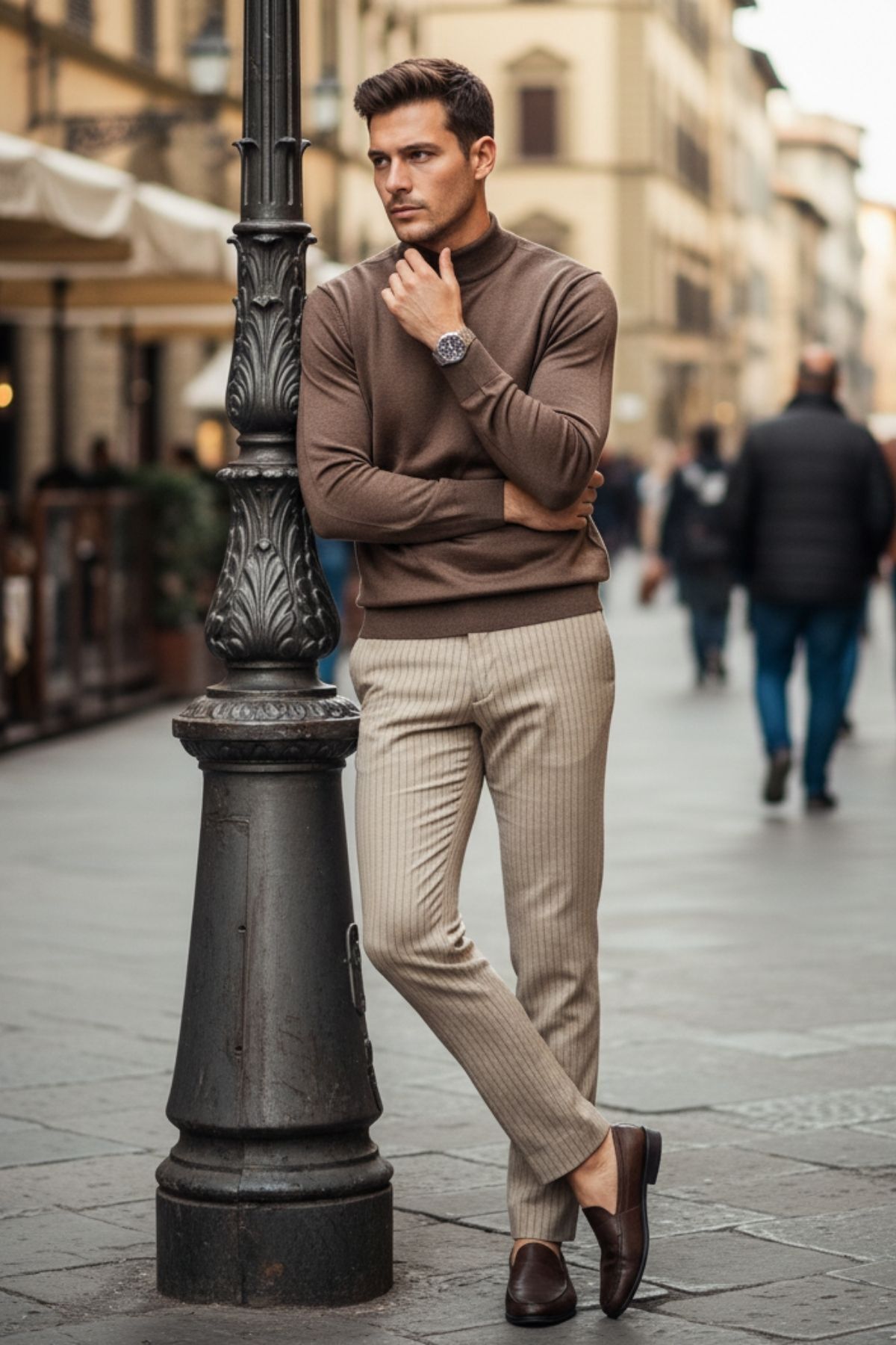 Livio Ferri  Lier Yarım Boğazlı Regular Fit Erkek Kazak Düz Triko - Görsel 7