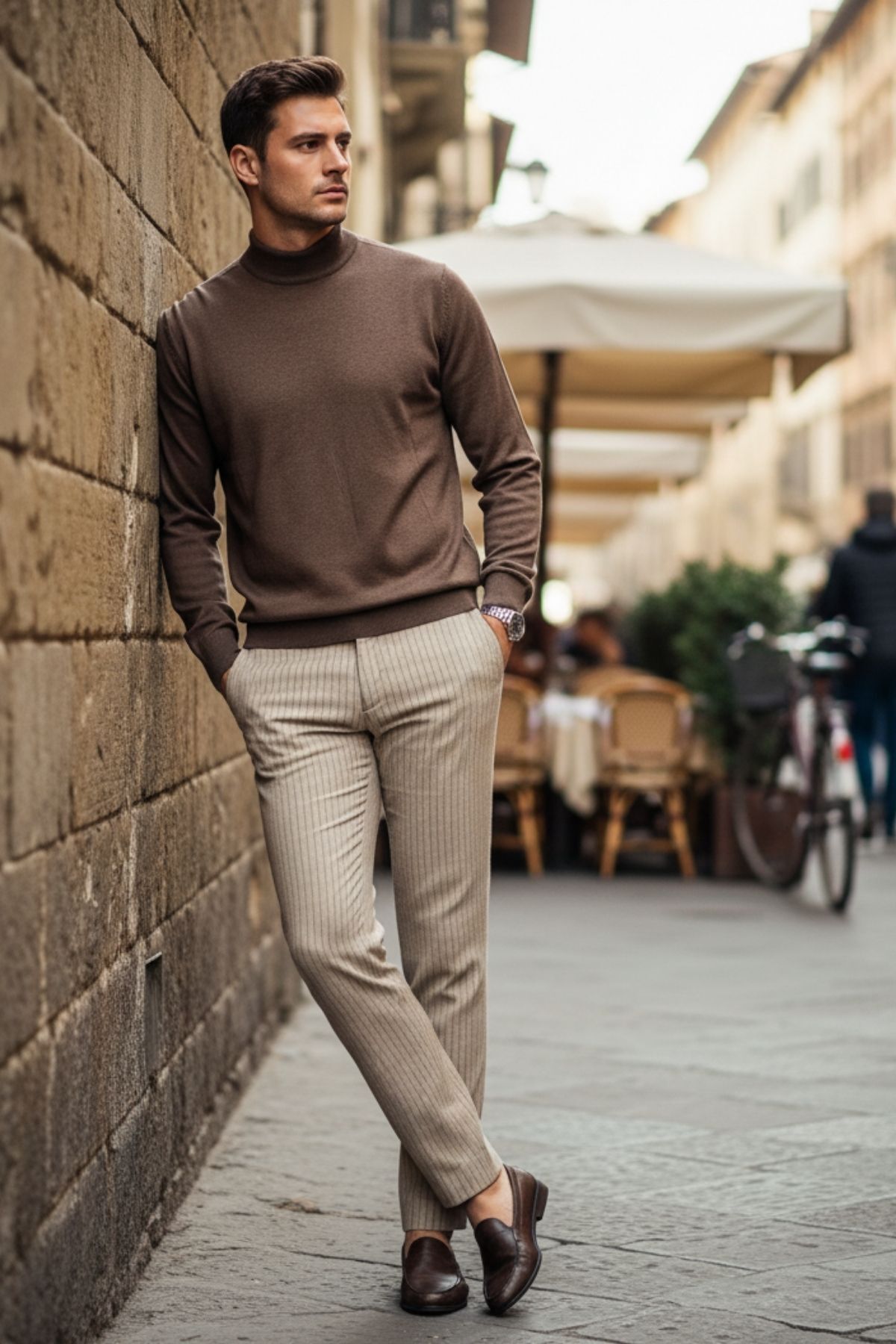 Livio Ferri  Lier Yarım Boğazlı Regular Fit Erkek Kazak Düz Triko - Görsel 3