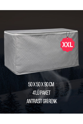 NO BRAND 4’lü Yatak Altı Hurç Seti 90x50x50 cm – Büyük Boy Fermuarlı Yorgan &...