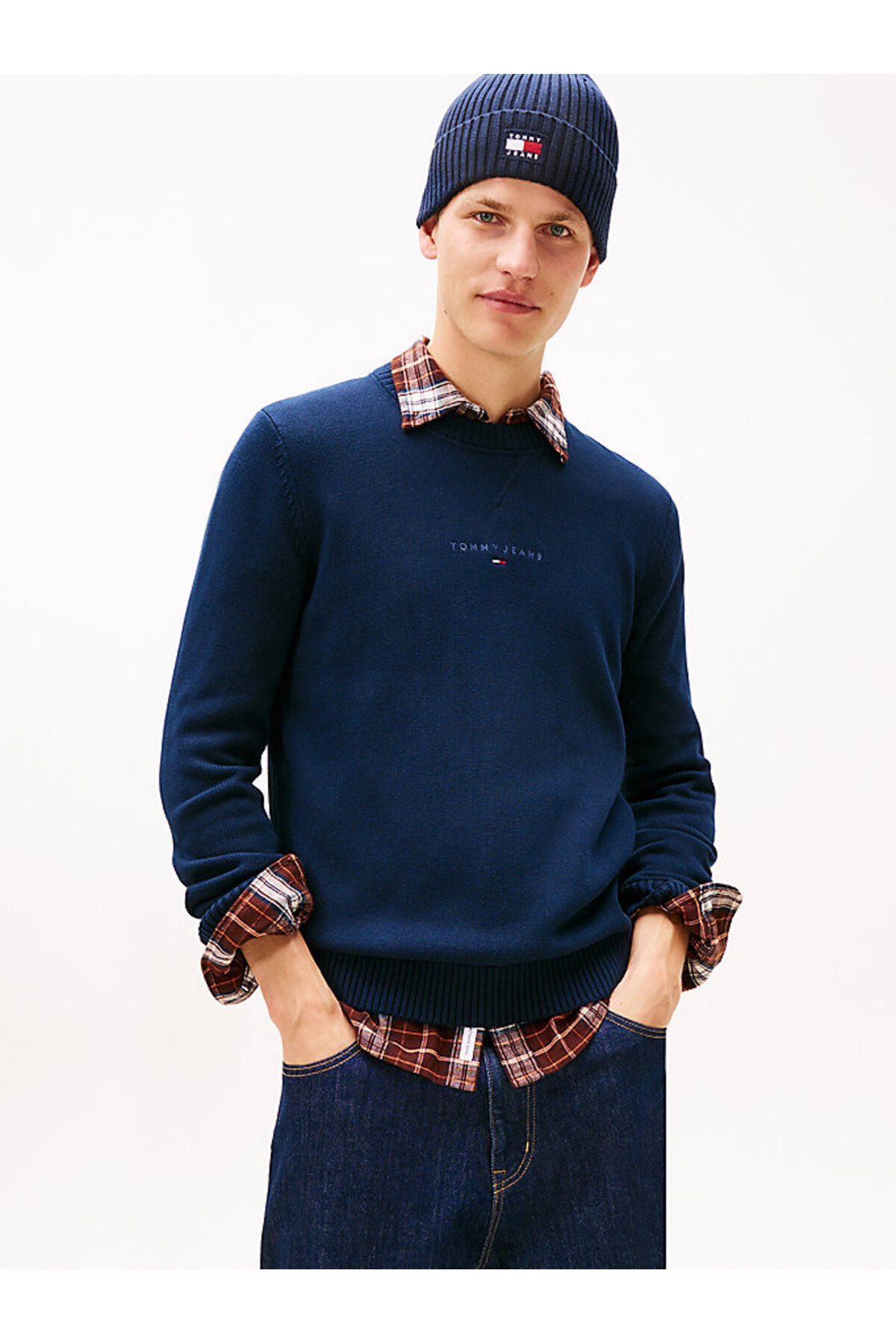 تامی هیلفیگر ژاکت آبی باریک TJM