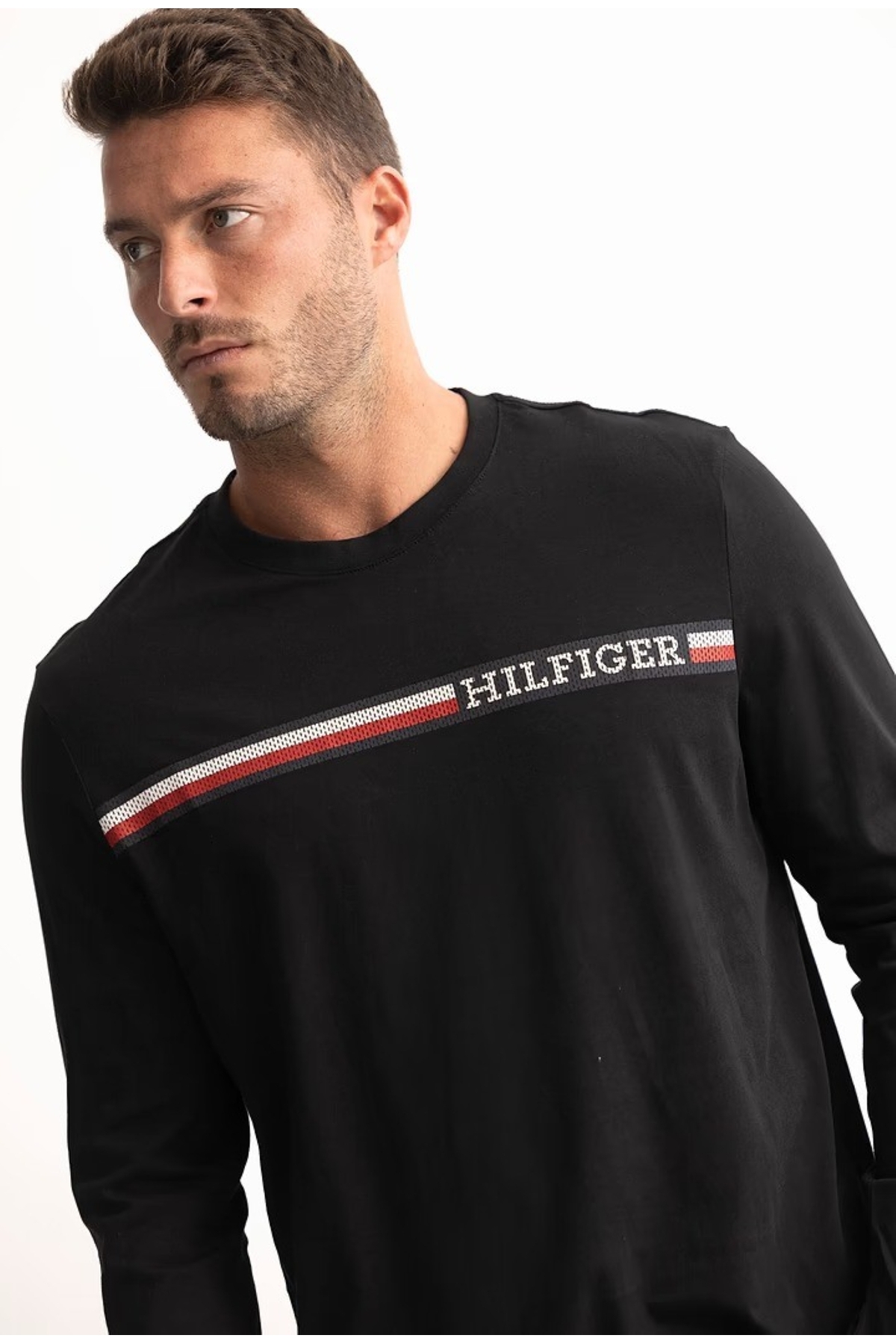 تامی هیلفیگر تی شرت مردانه طرح Bt-chest Stripe Ls Tee-b