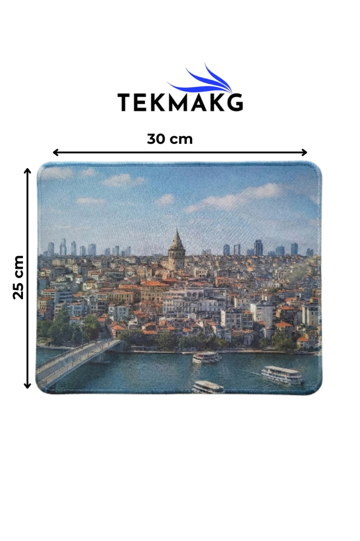Galata Tower View Mouse Pad 25x30 cm Washable Office Mousepad with Non-Slip Base