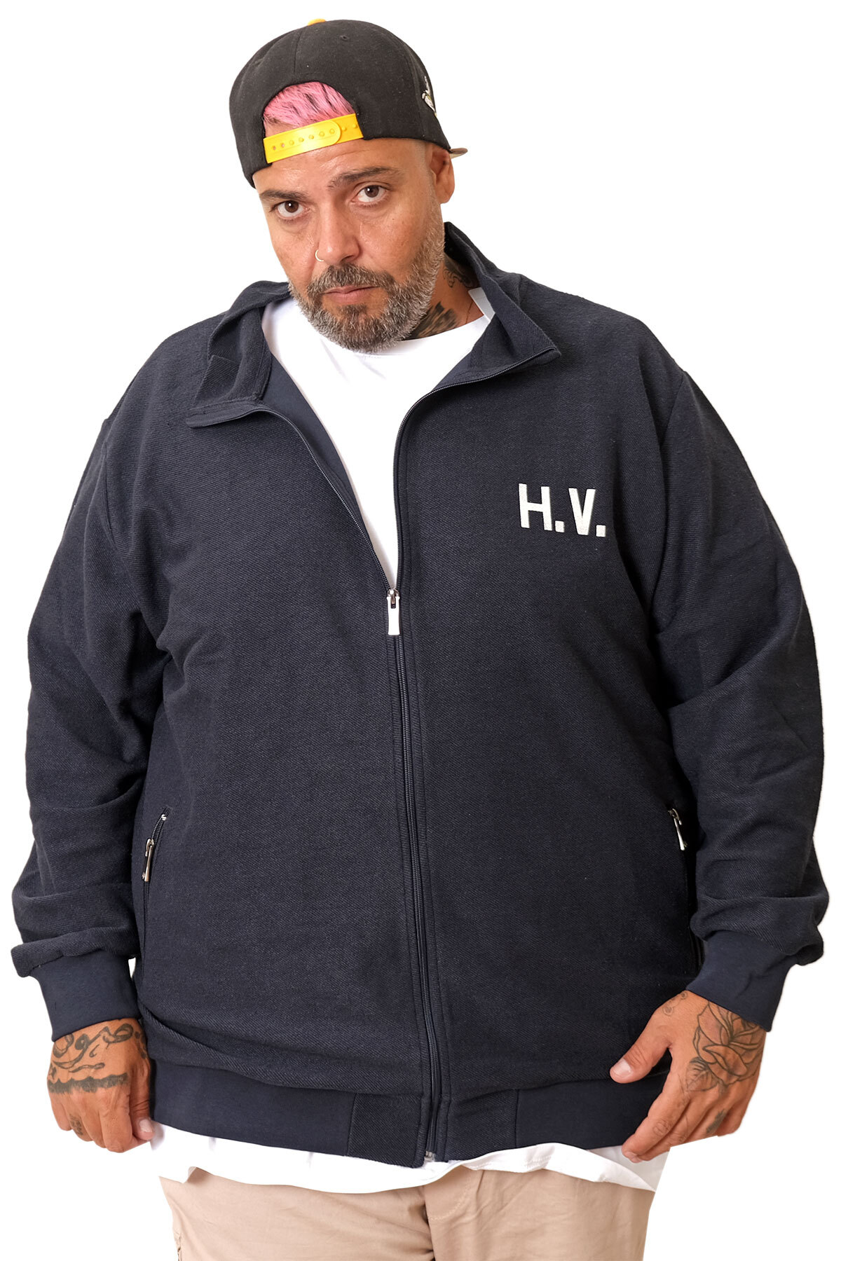 ModeXL Mode XL Büyük Beden Erkek Hırka Neverregret u25814