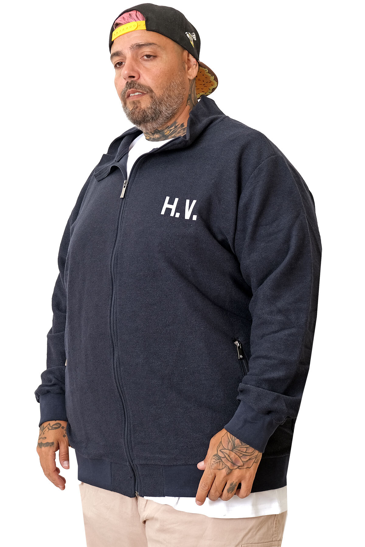 ModeXL Mode XL Büyük Beden Erkek Hırka Neverregret u25814 görsel 2
