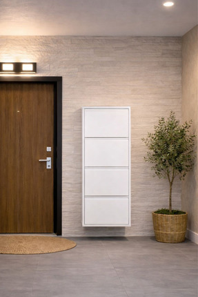 EFFE YAPI DEKOR BEYAZ 4 KAPAKLI METAL AYAKKABILIK