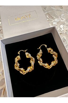 MONVEJEWELS Burgu Gold Halka Yeni Sezon Küpe