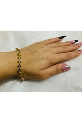 IŞILTI Zirkon taşlı çelik şık bileklik