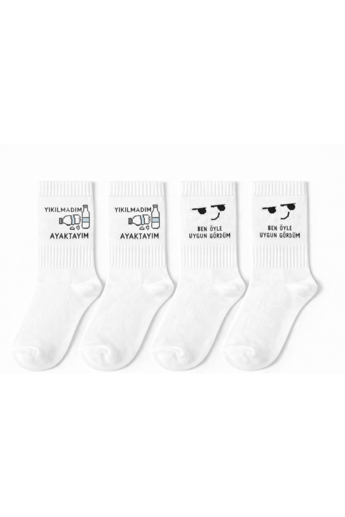 2-Pack Kids Cotton Socks – Fun Written Pattern, 2-Pack Set, Daily Use, Quality