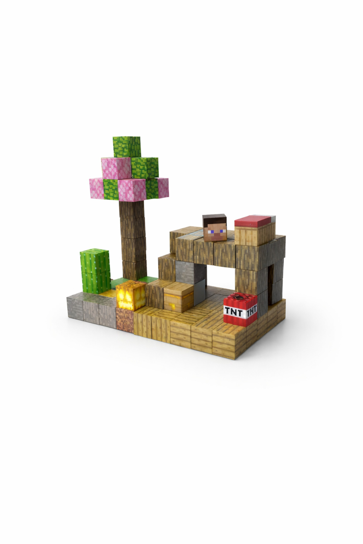 minelox T006 Wood House 100 Adet Mine Craft Manyetik Küp Yapı