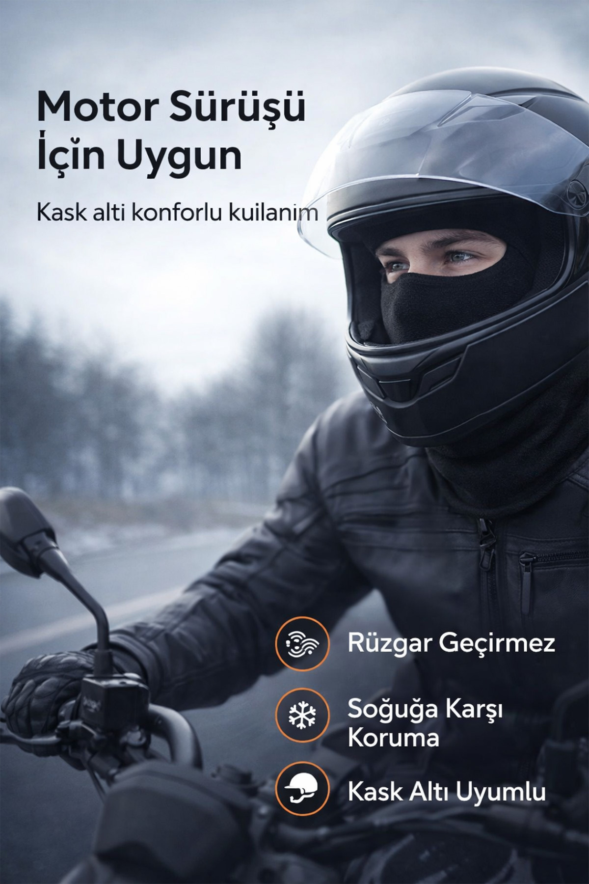 Atelier Print Direk Kışlık Polar Kar Maskesi görsel 4