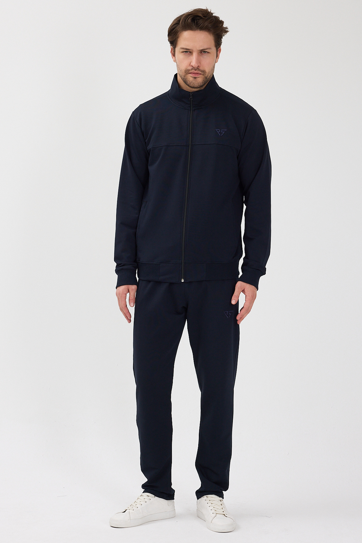 Kompakt Pamuklu Comfort Fit Erkek Hakim Yaka Eşofman Takım ALLY-3027 — سرمه‌ای — تصویر 4 از 8