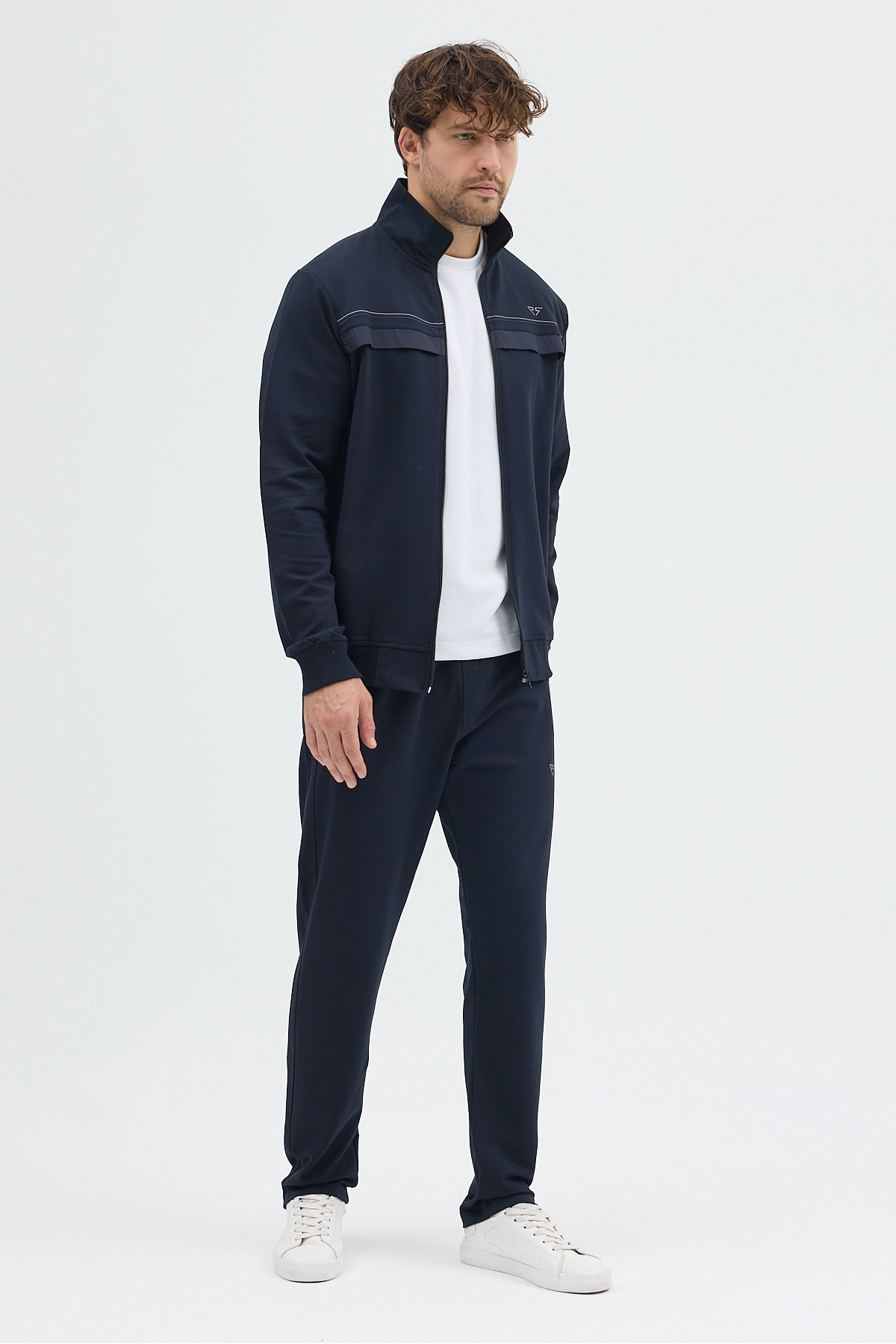 Kompakt Pamuklu Comfort Fit Erkek Hakim Yaka Eşofman Takım ALLY-3036 — سرمه‌ای