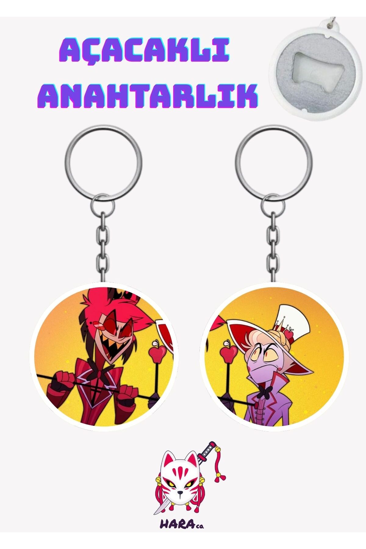Hazbin Hotel Anime Alastor and Lucifer Anime Keychain Opener Set ( 2pcs )