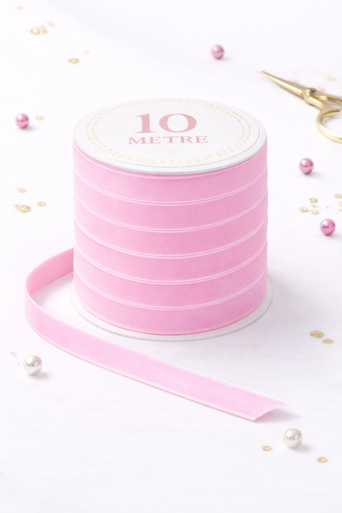 Pink Velvet Ribbon 1 cm – 10 Meters | Ornament, Bundle, Engagement, Wedding Candy, Decor