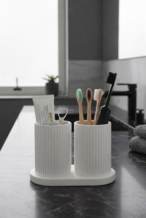 BB Craft Çift Bölmeli Diş Fırçalık & Banyo Organizeri