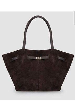 LOTUSVİE Kahverengi %100 Hakiki Süet Deri Kadın Omuz Çantası