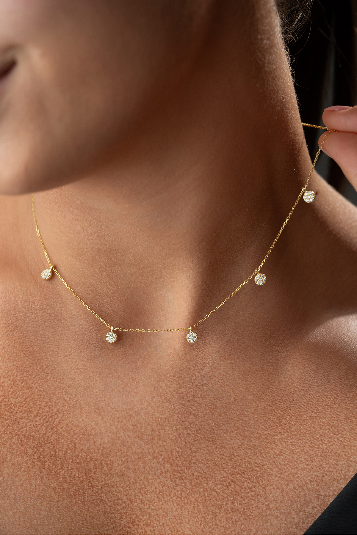 Silvano Jewelry 925 Ayar Gümüş Altın Kaplama Şans Kolyesi