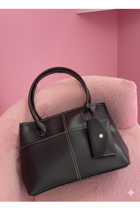 Butik Dikiş Detaylı Askılı Kadın El ve Omuz Çantası