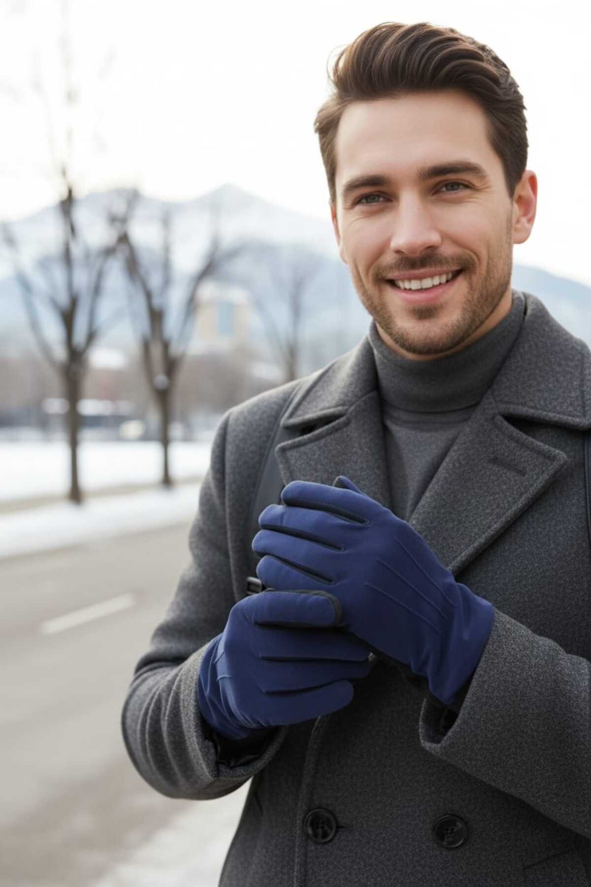 Aware Time  Dokunmatik İçi Peluş Erkek Eldiven - Görsel 2