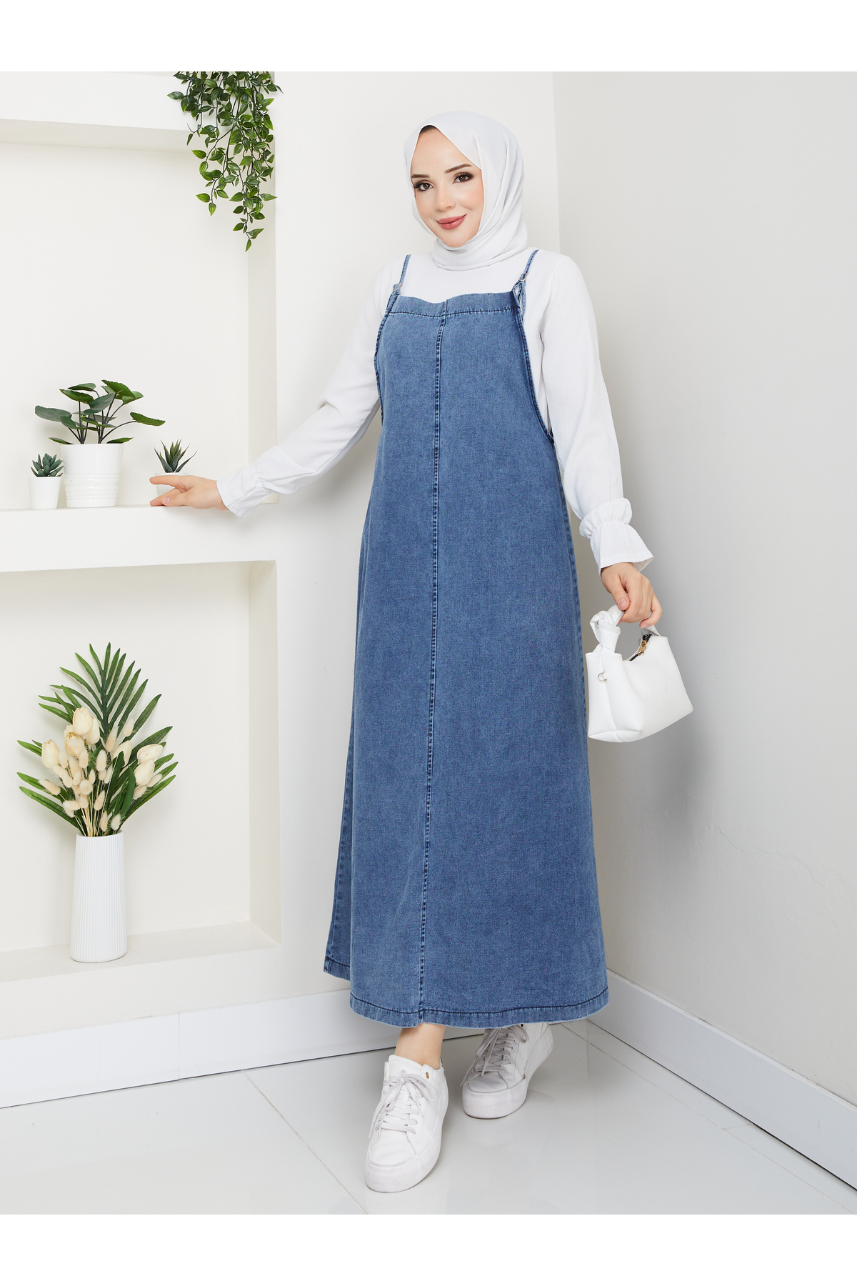 MEHDENEFE Denim Kot Jile Elbise MDE6029 görsel 4