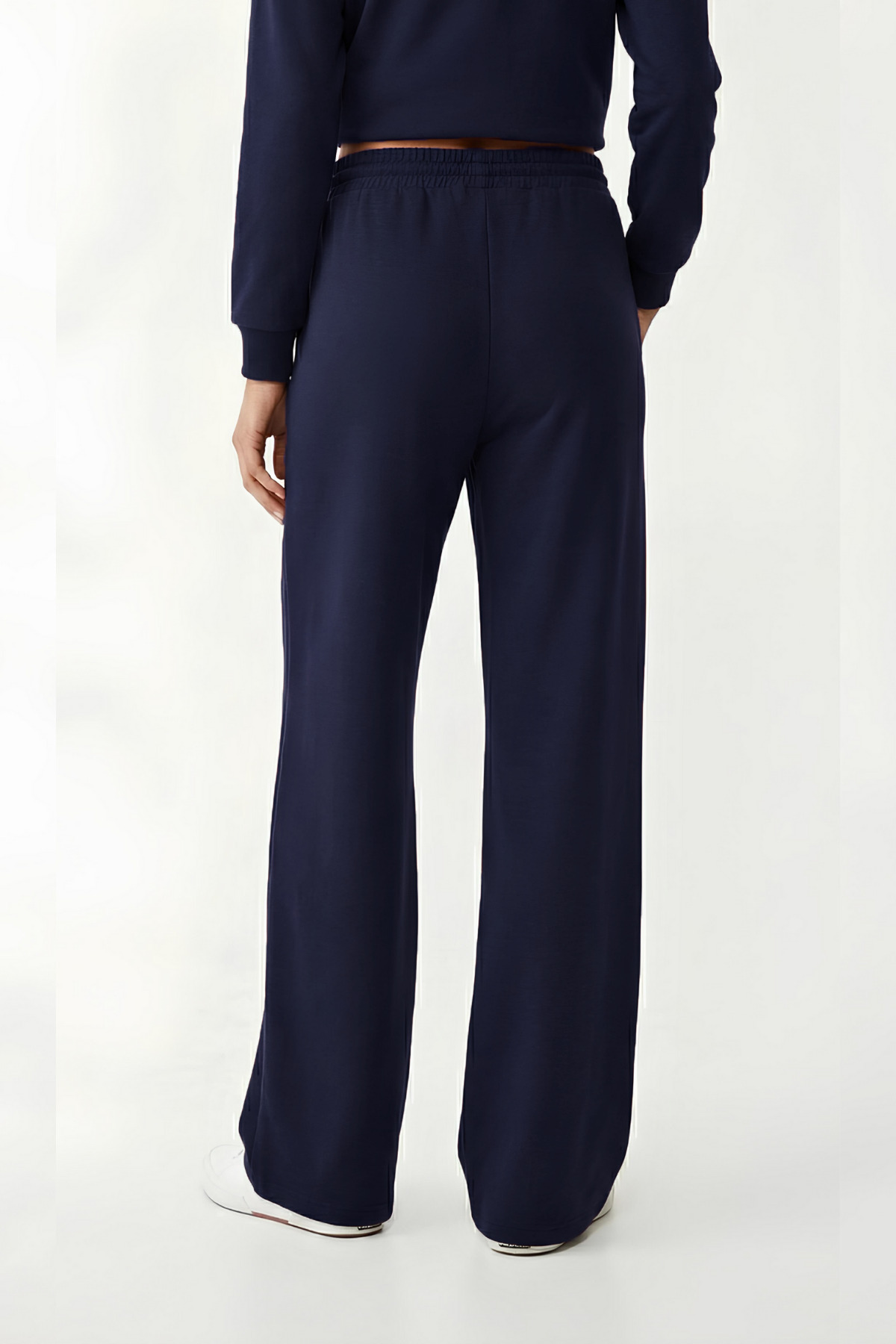 VODENS  Lacivert Yumuşak Dokulu Palazzo Pantolon - Görsel 4