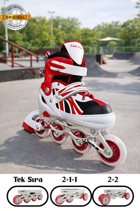 İMVULA Işıklı Ayarlanabilir Alıştırma ve Profesyonel Çantalı Çocuk Pateni