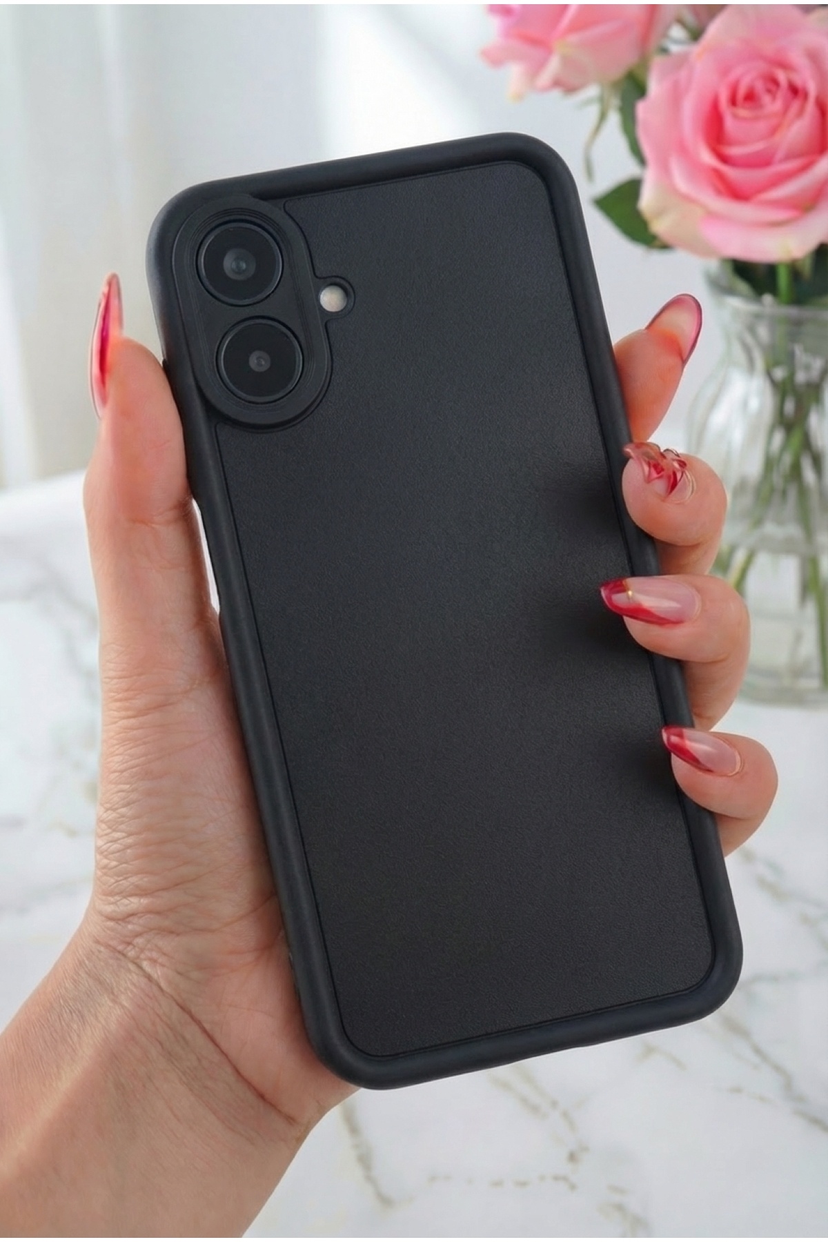 Galaxy A07 Case Soft Texture Shock Absorber Black Silicone Cover with Camera Protection