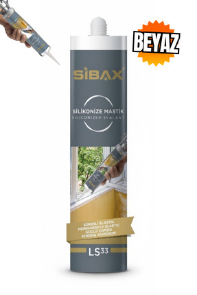Sibax LS33 Silikonize Beyaz Mastik 310 ml Boyanabilir Akrilik Mastik Genel Am...