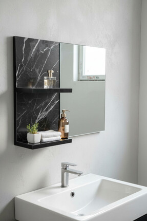 Moemi Lavabo Ayna Banyo Aynası Raflı Ayna Salon Aynası Dekor Ayna