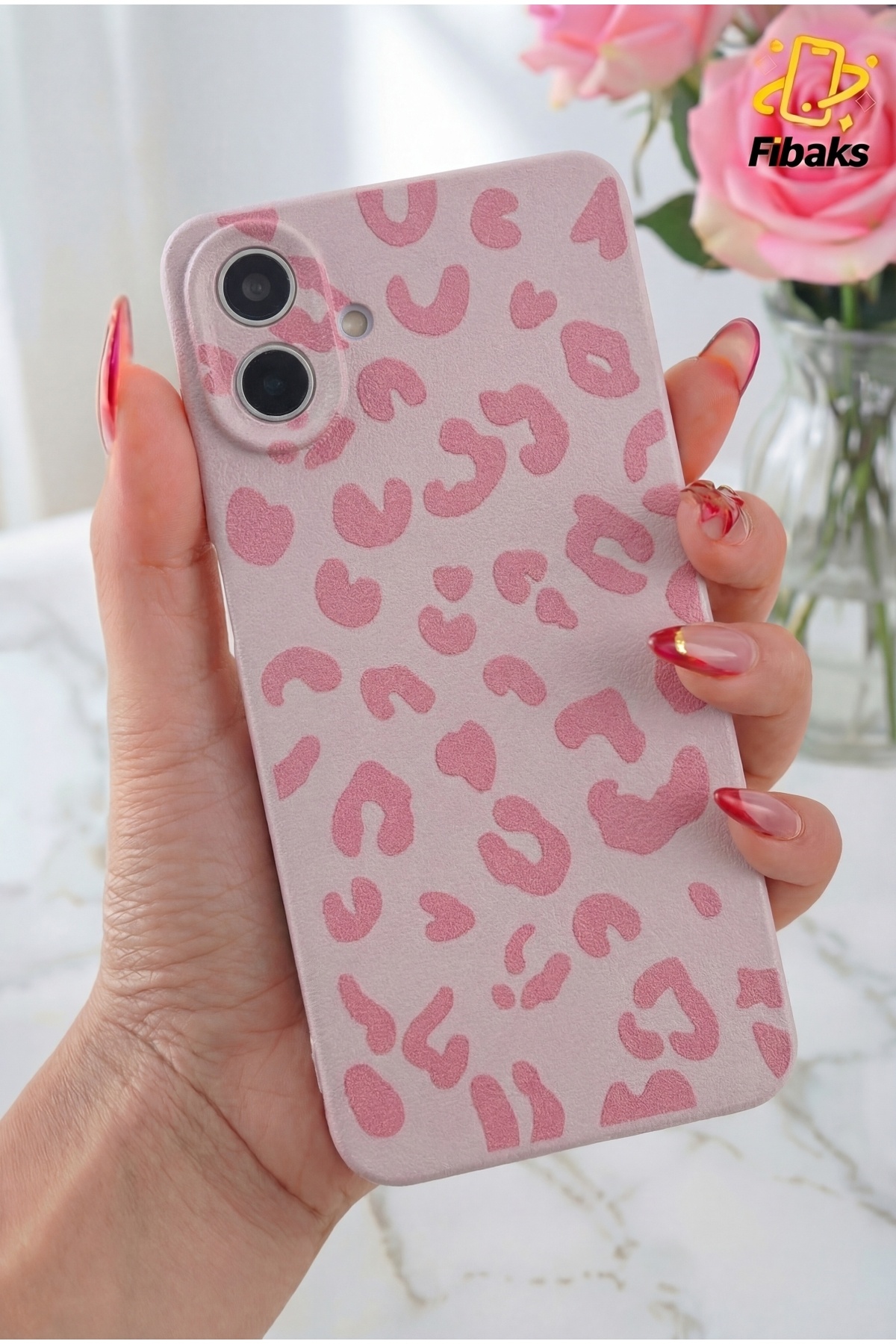 Galaxy A07 Case Pink Leopard Print Flexible Thin Soft Silicone