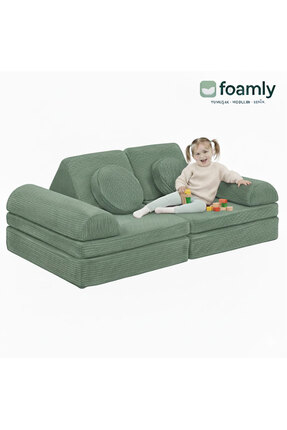 foamly PUZZLE Fitilli Kadife Modüler Çocuk Oyun Minderi Ve Kanepesi Tamamen S...