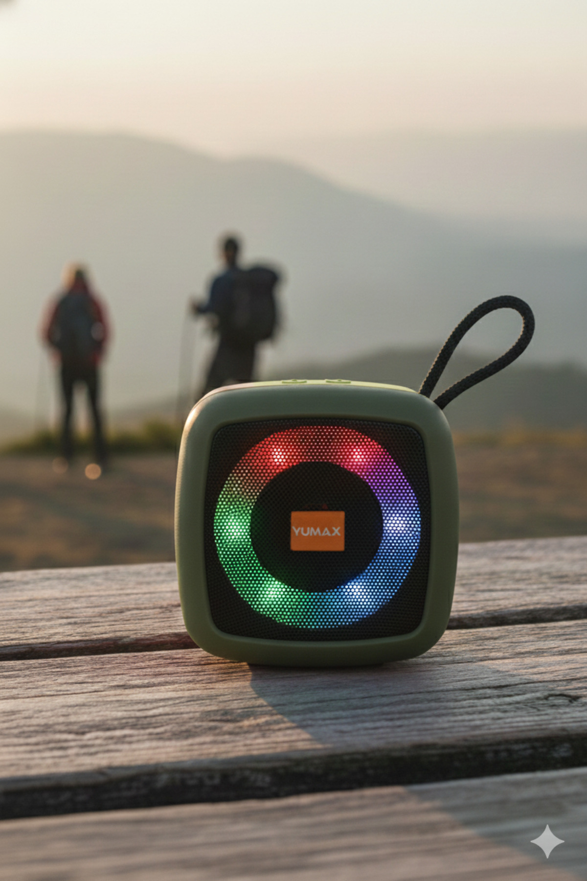 スポーツBluetooth 5.0経由のワイヤレス,充電ボックス付きのミニ防水 yumax RGB Işıklı Bluetooth Hoparlör 5W | IPX4 Suya Dayanıklı