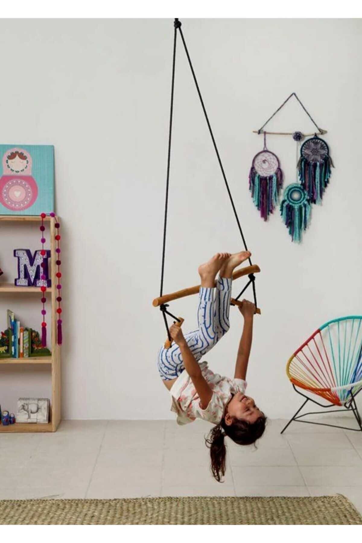 Svava Trapez Ahşap Duyusal Salıncak Çocuk Aktivite Jimnastik Yoga Gelişim Salıncağı fotoğrafı 6 (önizleme)