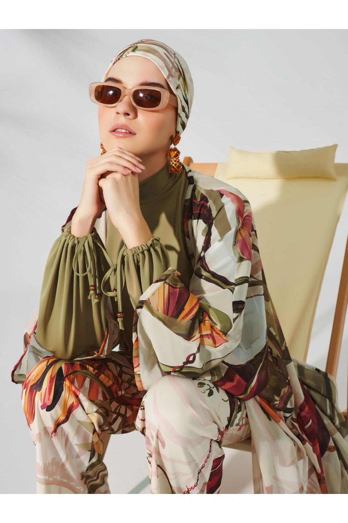 Natural Patterned Modest Swimwear