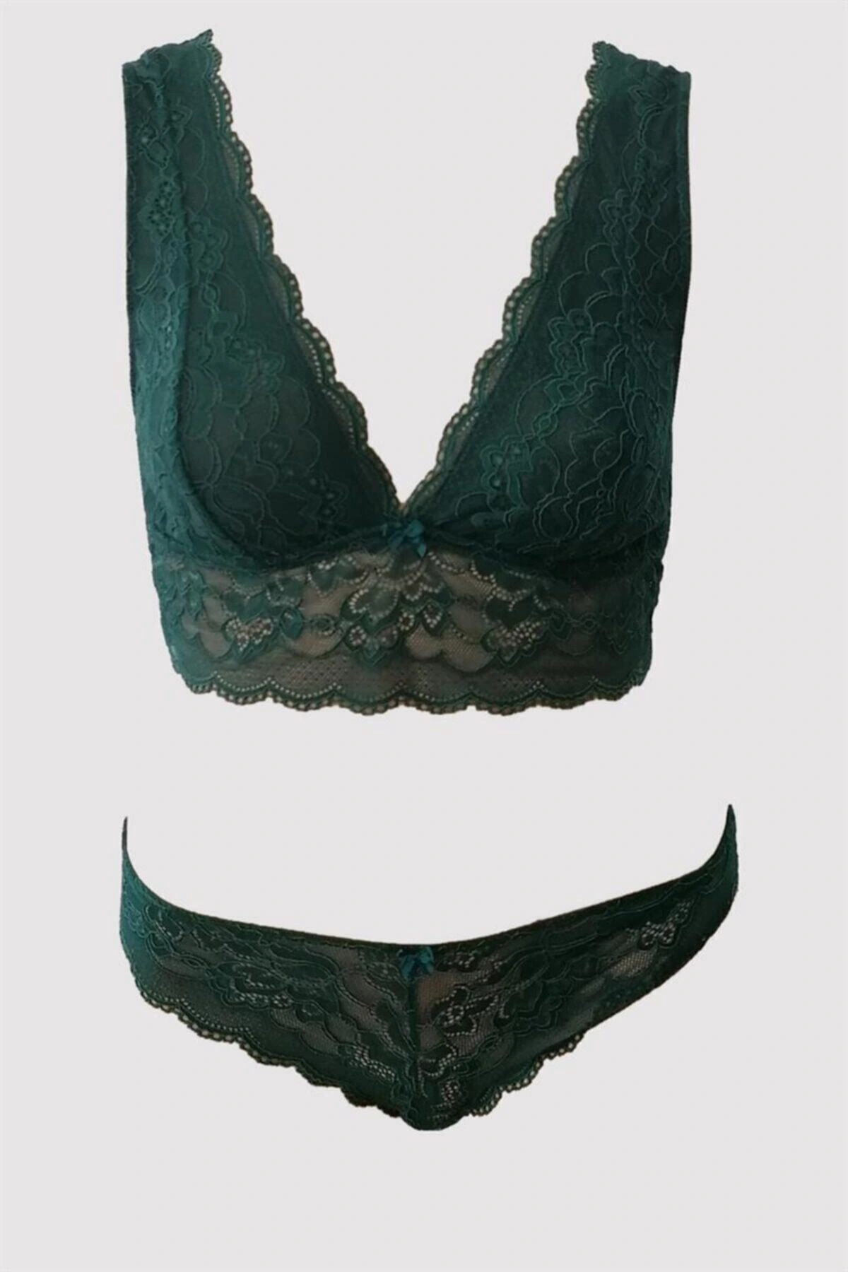 Pierre Cardin Kadın Yonca 4755 Dantelli Kapsız Bralet Sütyen Takım / Iç Çamaşır Takımı