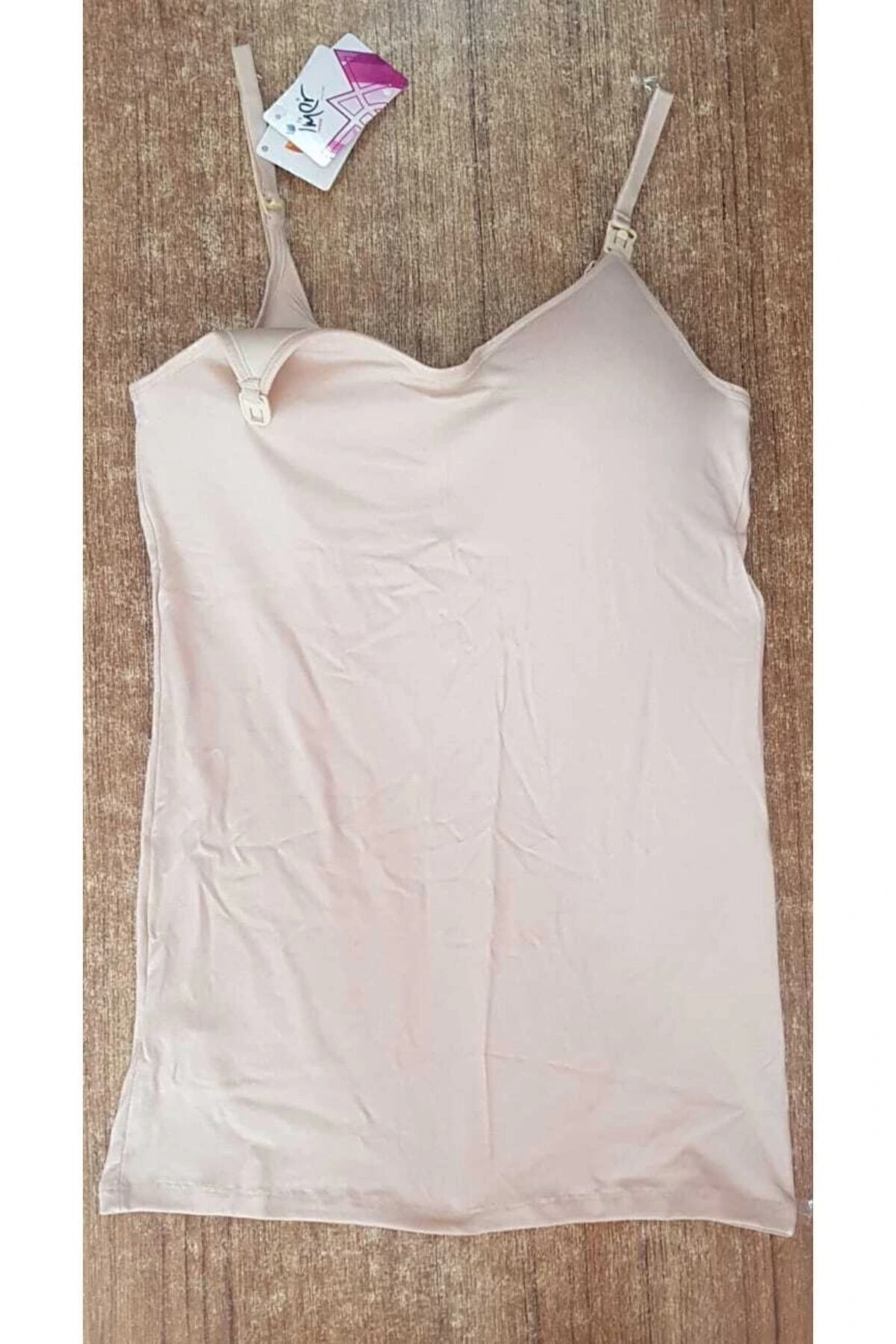 İmer Çamaşır 1288 Süngerli Hamile Emzirme Atleti Ten fotoğrafı 2 (önizleme)