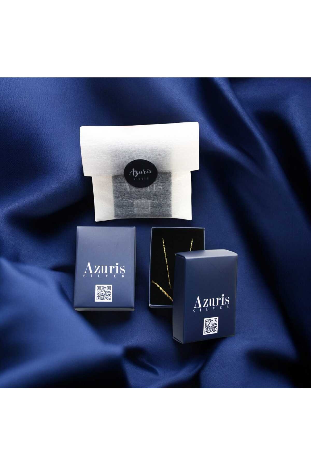 Azuris Silver Azuris 925 Ayar Gümüş Üç Boyutlu Ç Harfli Harfi Kolye görsel 3