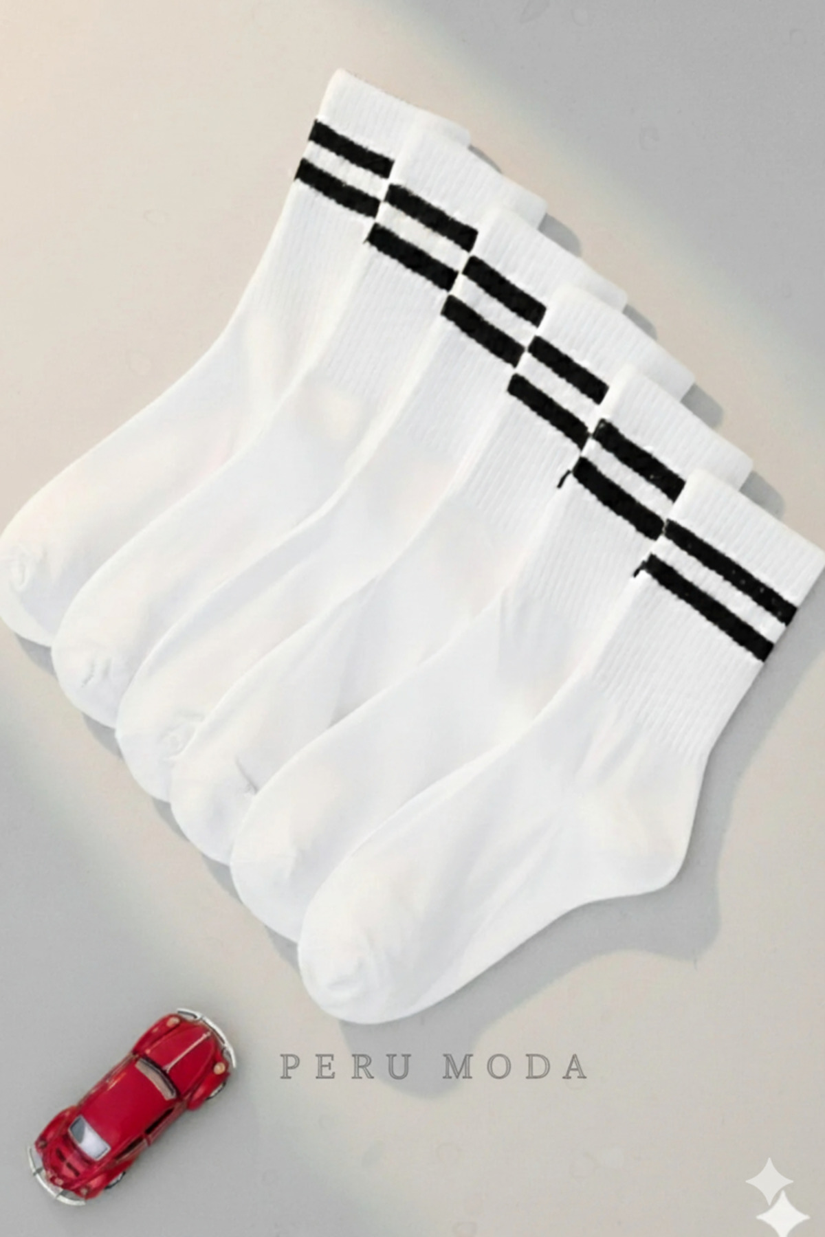 peru moda  6 Çift Kolej Tenis Spor Çorap Seti Pamuklu 4 Mevsim Cool Comfort