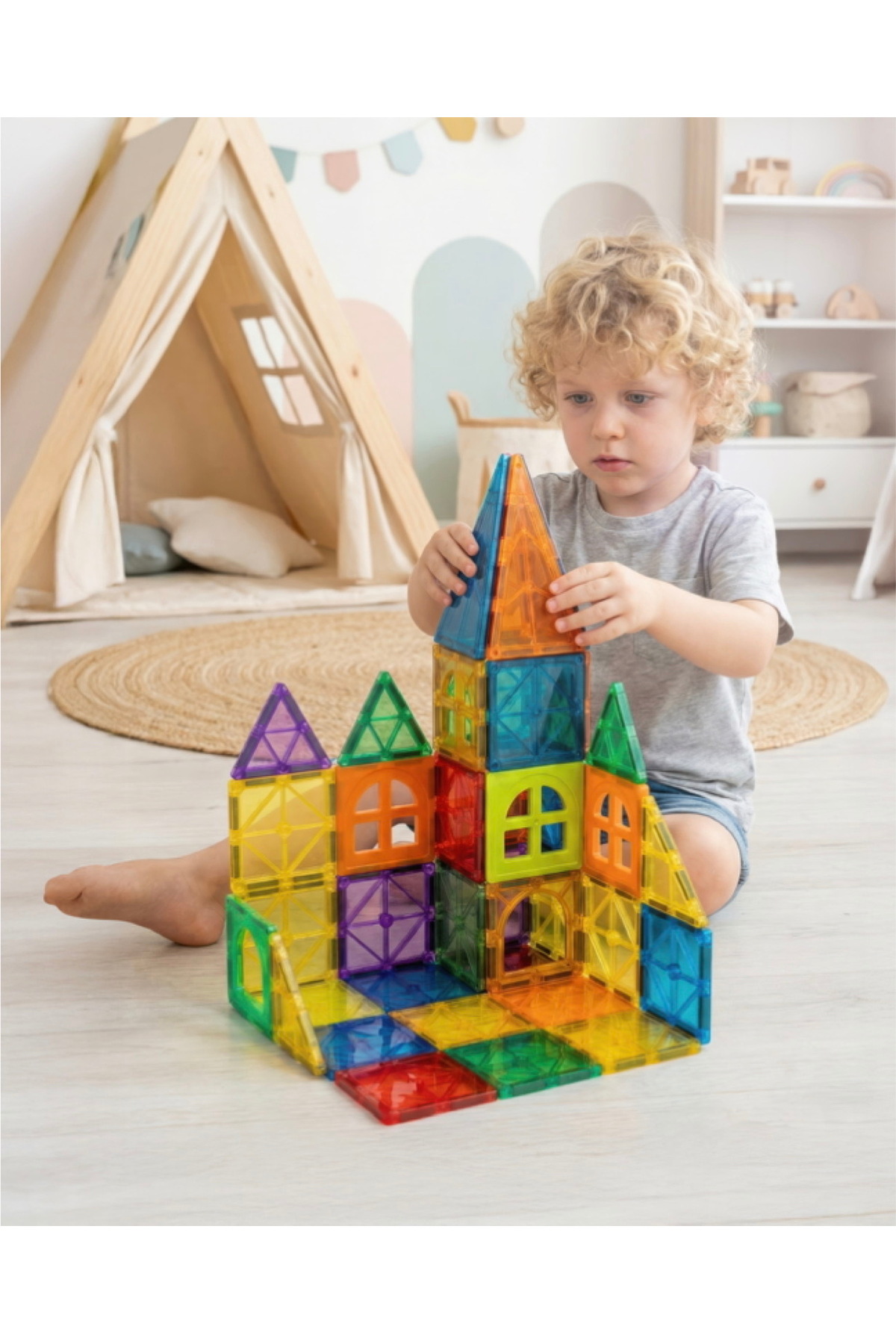 ASlife Home Mino Makers 78 Parça Manyetik Yapı Blokları Mıknatıslı Bloklar Fermuarlı Taşıma Poşeti Hediyeli fotoğrafı 5 (önizleme)