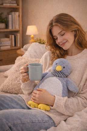 MİMOZA PARK Peluş Lux Çocuk Penguen Kahramanlı Sıcak Su Torbası 1 Litre