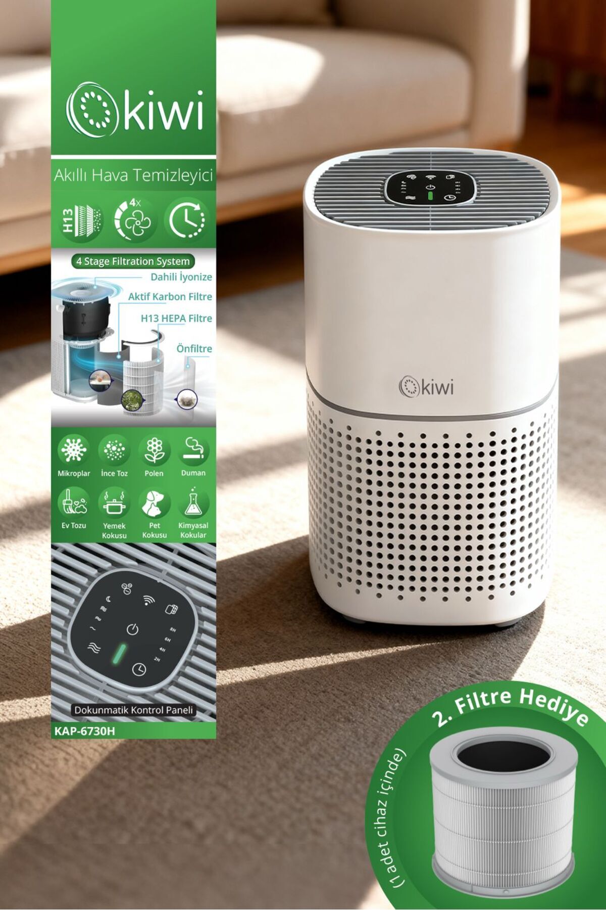 KAP-6730HExtra 2. Medical H13 Hepa Filter Gift Air Purifier and Tuya (Wifi)